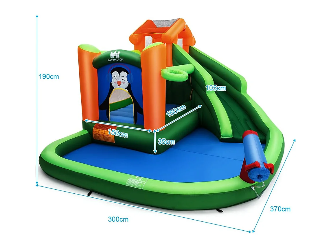 Château Gonflable avec Toboggans Aquatiques