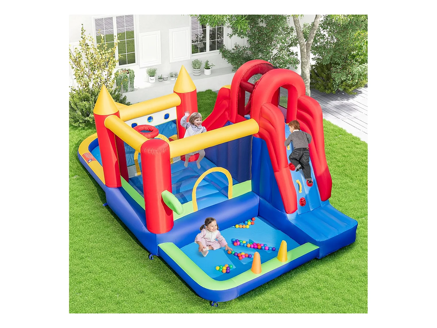 Château Gonflable avec Toboggans Aquatiques
