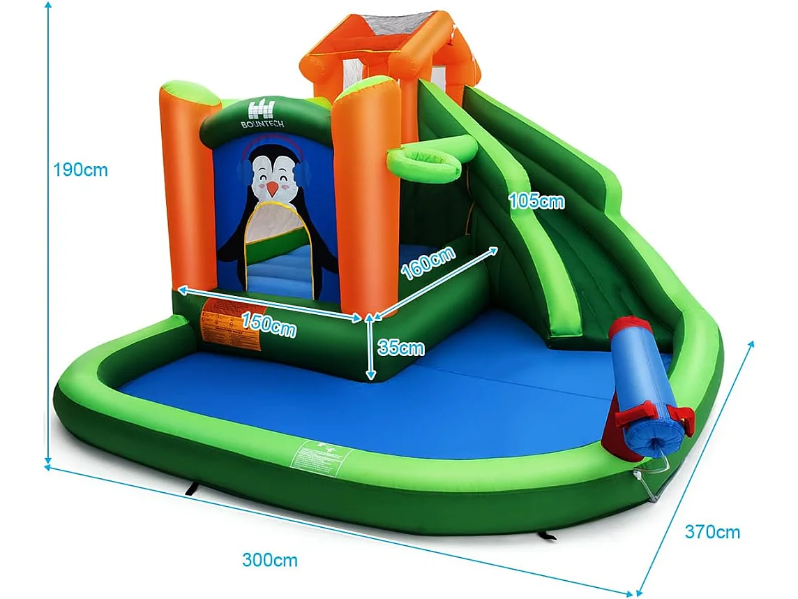 Château Gonflable avec Toboggans Aquatiques