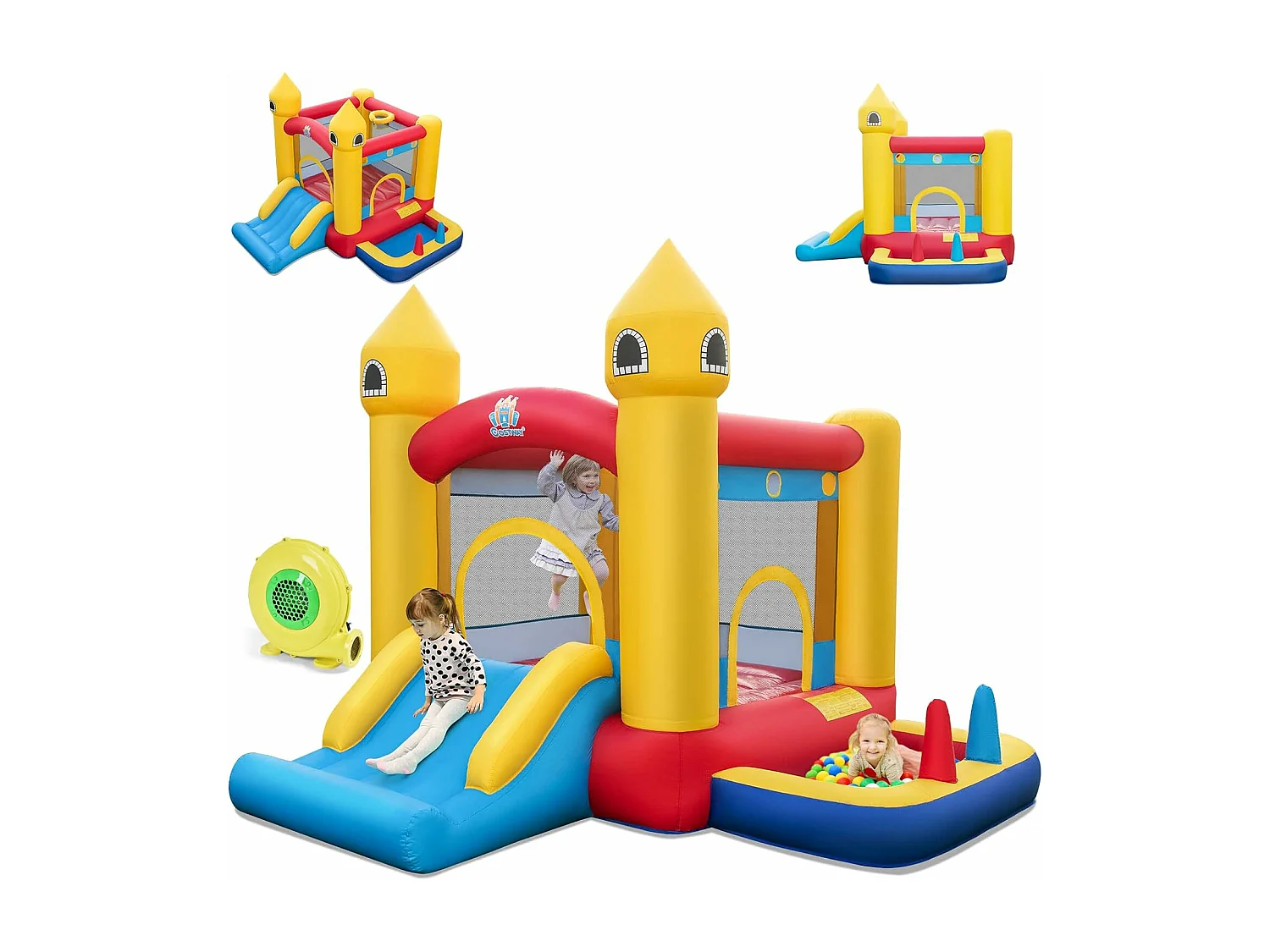 Château Gonflable 6 en 1 Enfants avec Souffleur 480W