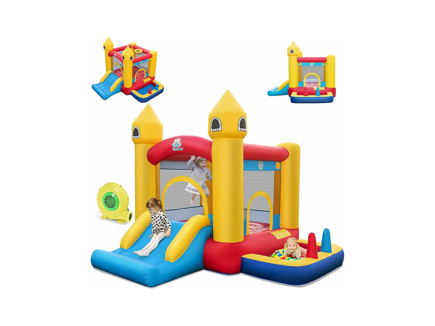 Château Gonflable 6 en 1 Enfants avec Souffleur 480W