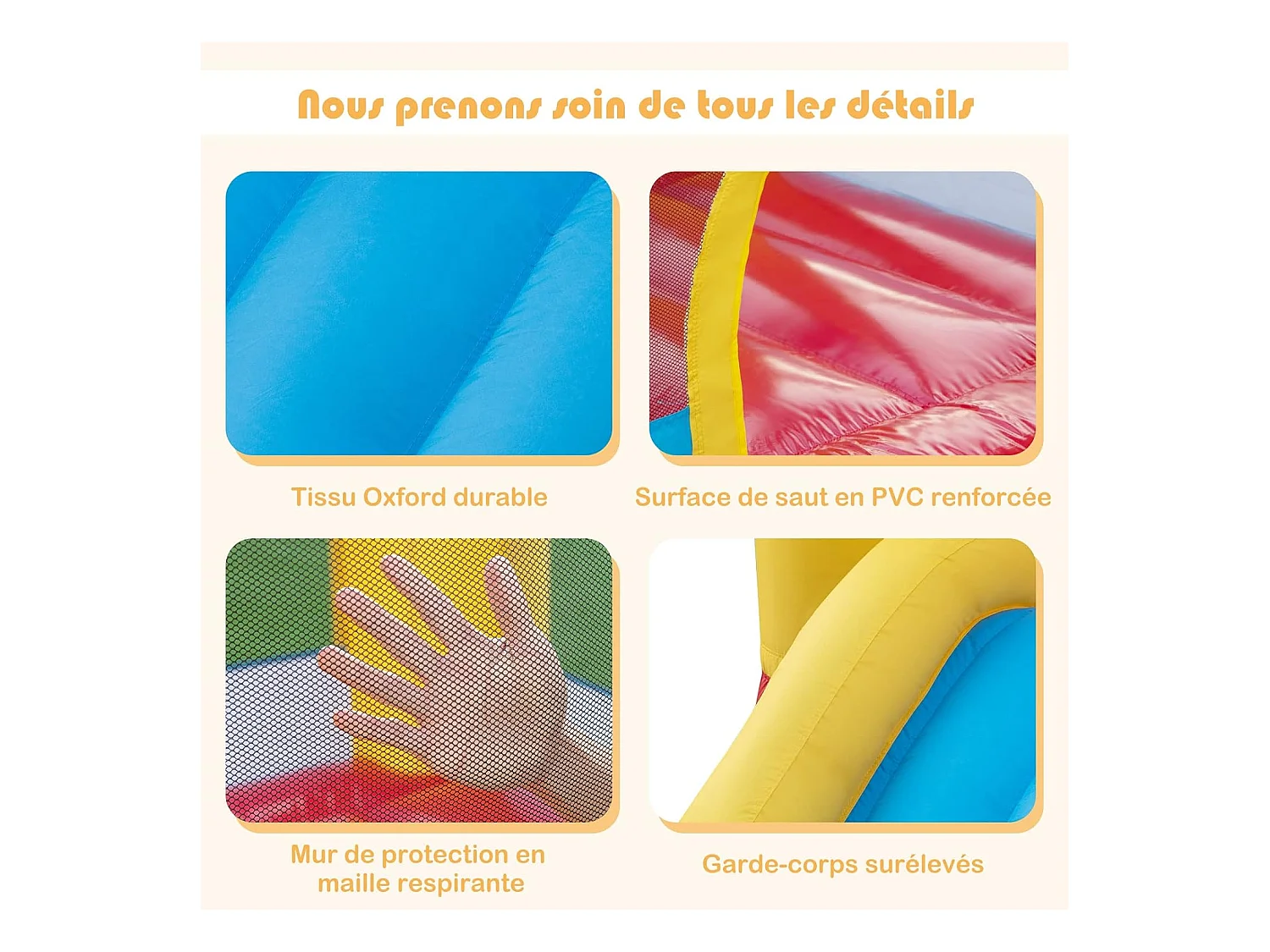 Château Gonflable 6 en 1 Enfants avec Souffleur 480W