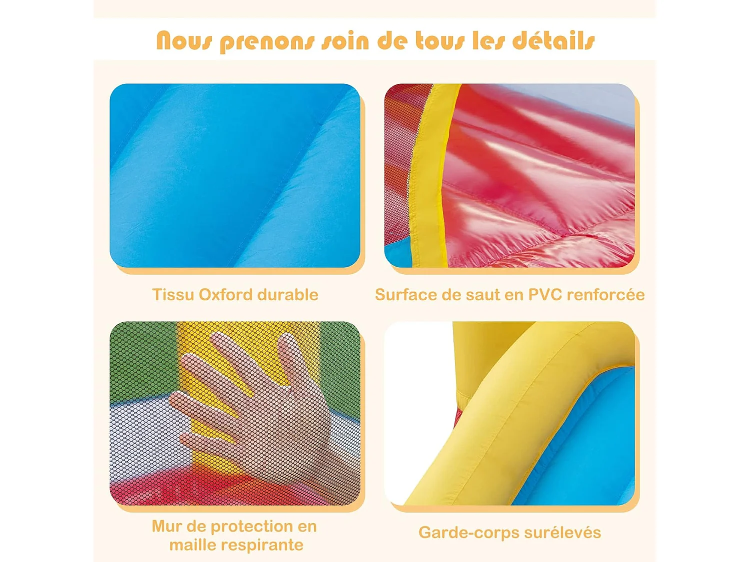 Château Gonflable 6 en 1 Enfants avec Souffleur 480W