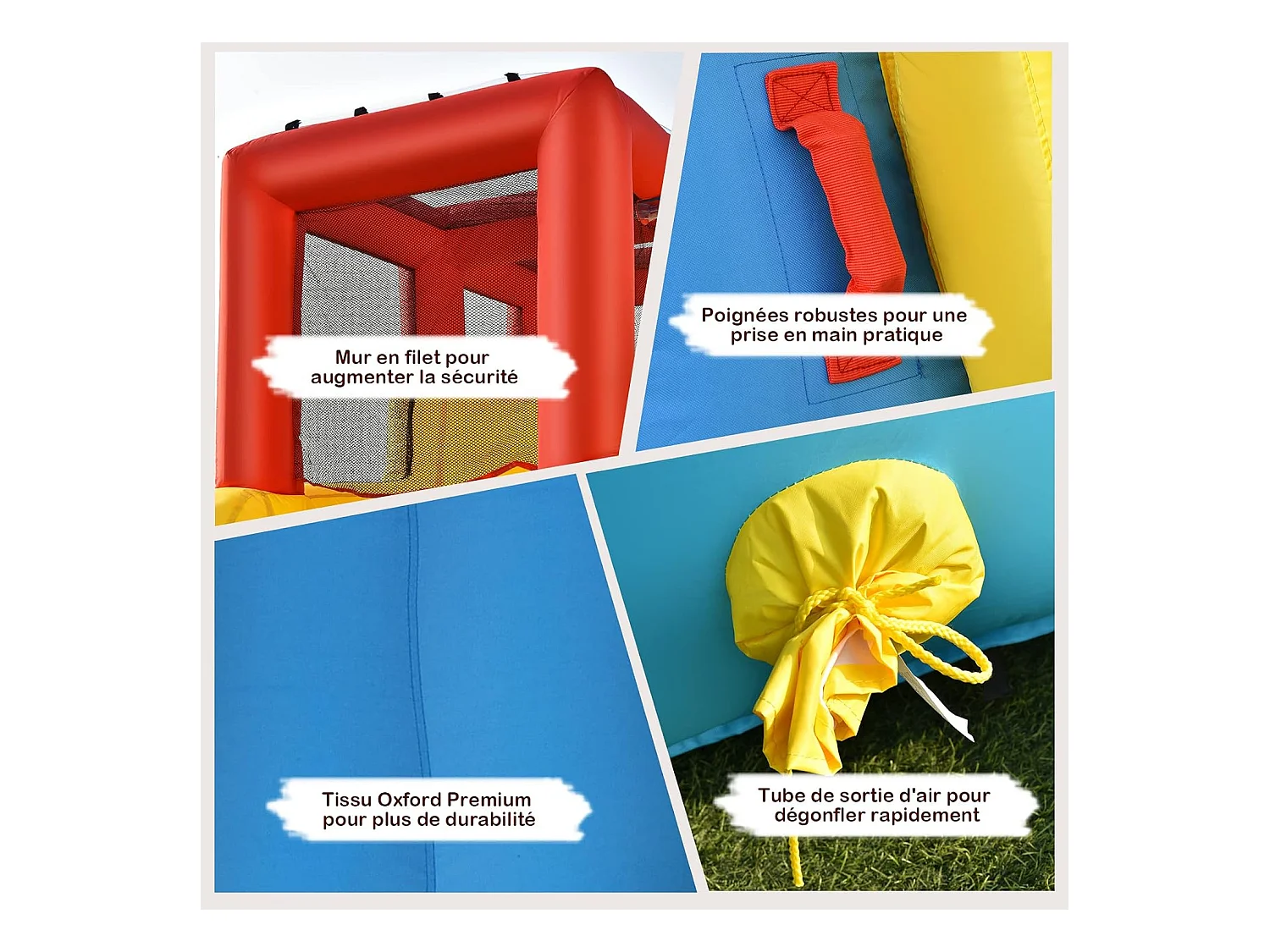 Château gonflable 8 en 1 avec double toboggan aquatique, pour 3 enfants de 3-10 ans(sans souffleur)