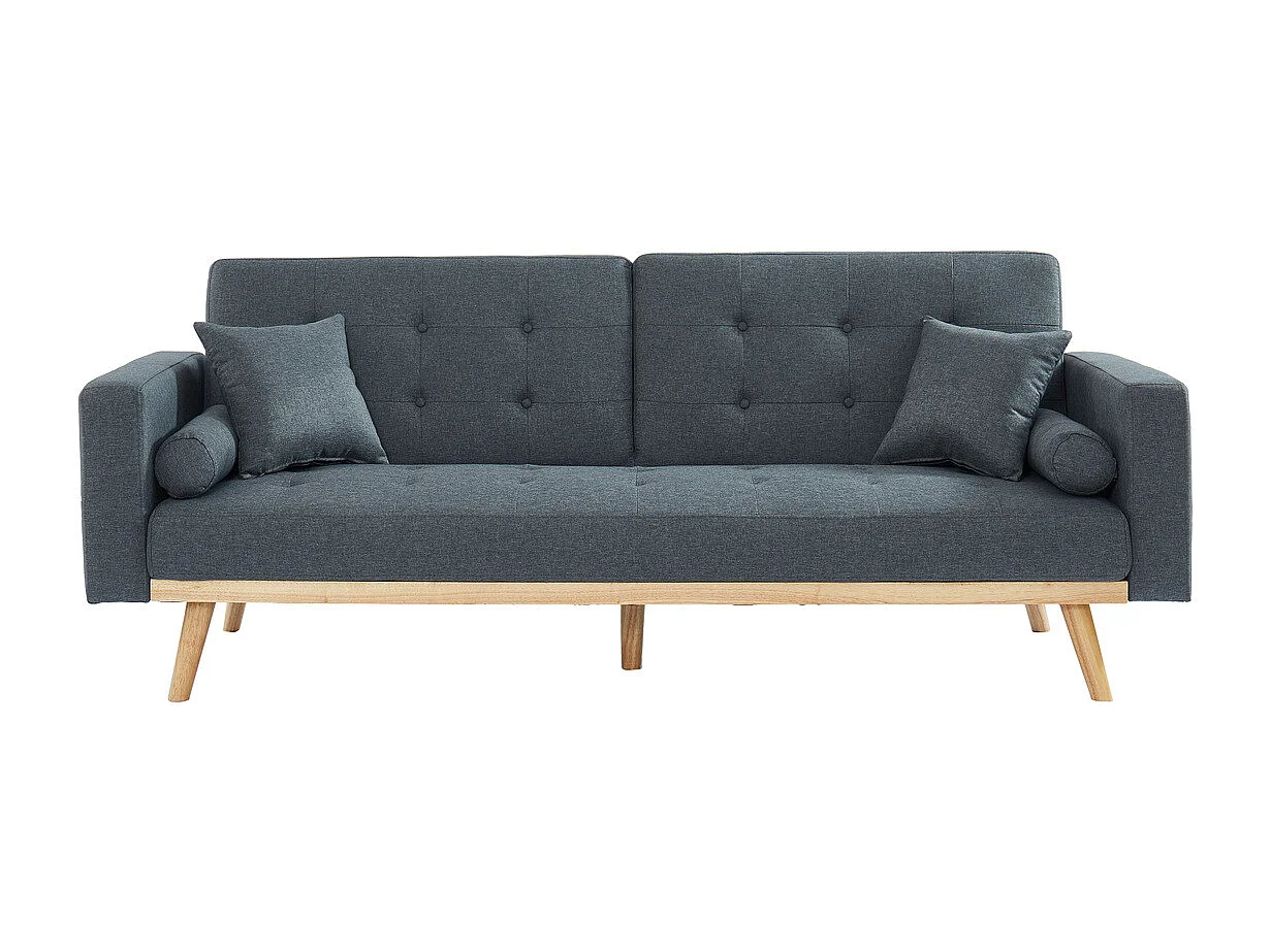 Canapé KELLY en tissu anthracite convertible