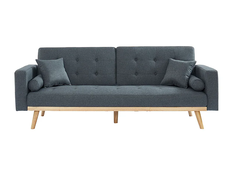 Canapé KELLY en tissu anthracite convertible