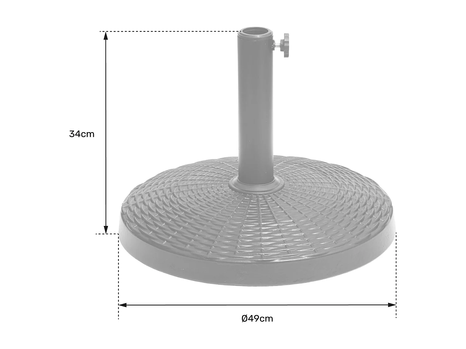 Pied de parasol droit QUIMPER noir - HAPPY GARDEN