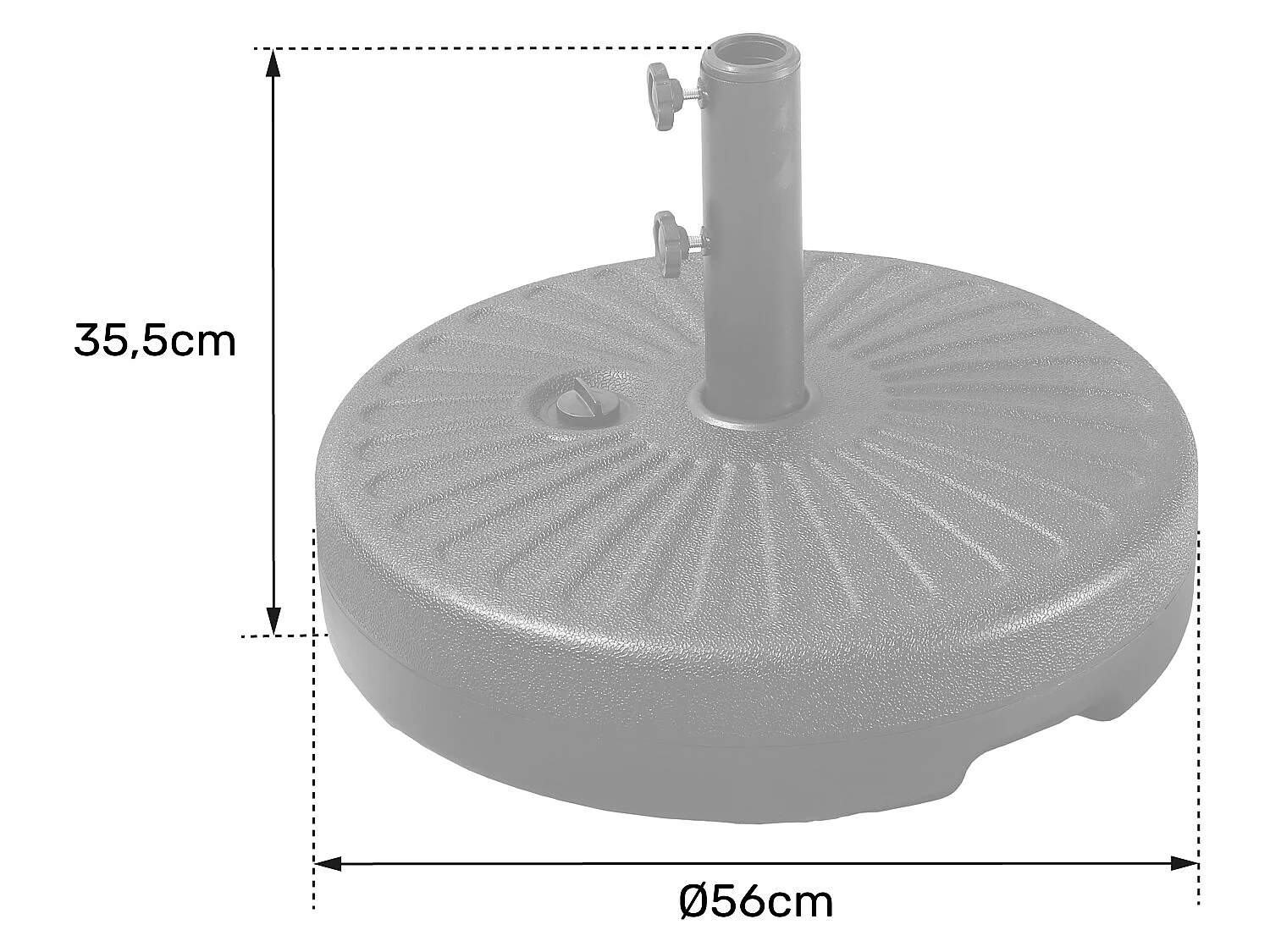 Rechte parasolstandaard BREST