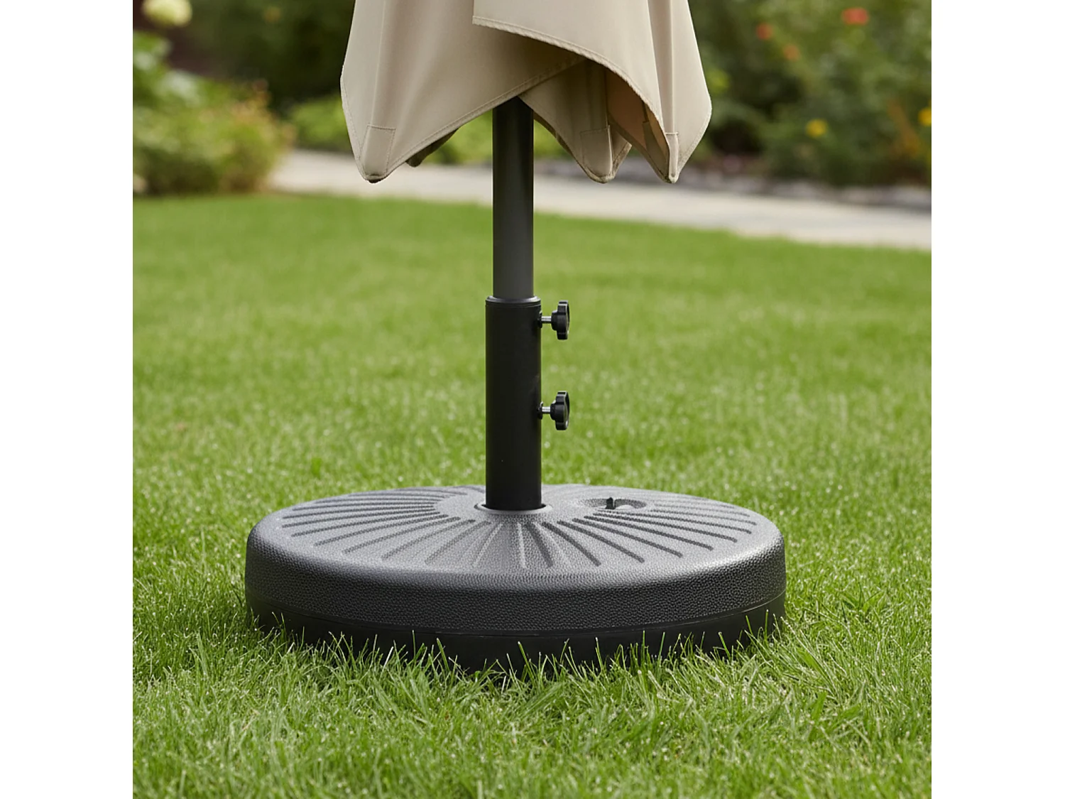 Pied de parasol droit BREST noir - HAPPY GARDEN