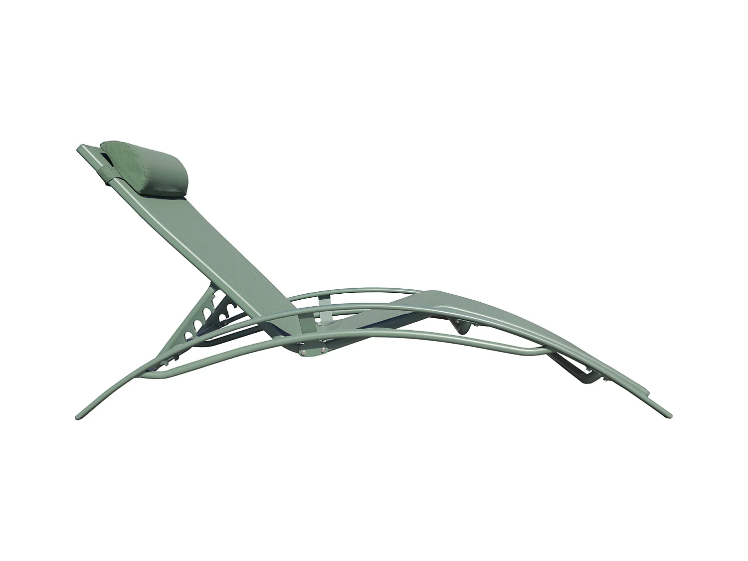 Set van 2 GALAPAGOS ligstoelen in saliegroen textilene - saliegroen aluminium