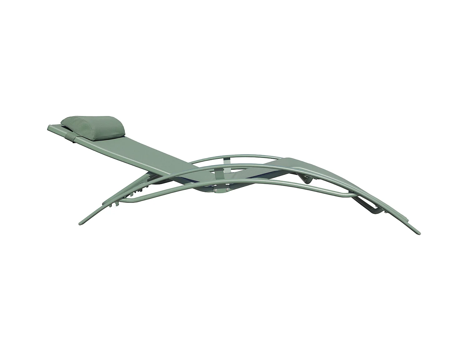 Set van 2 GALAPAGOS ligstoelen in saliegroen textilene - saliegroen aluminium