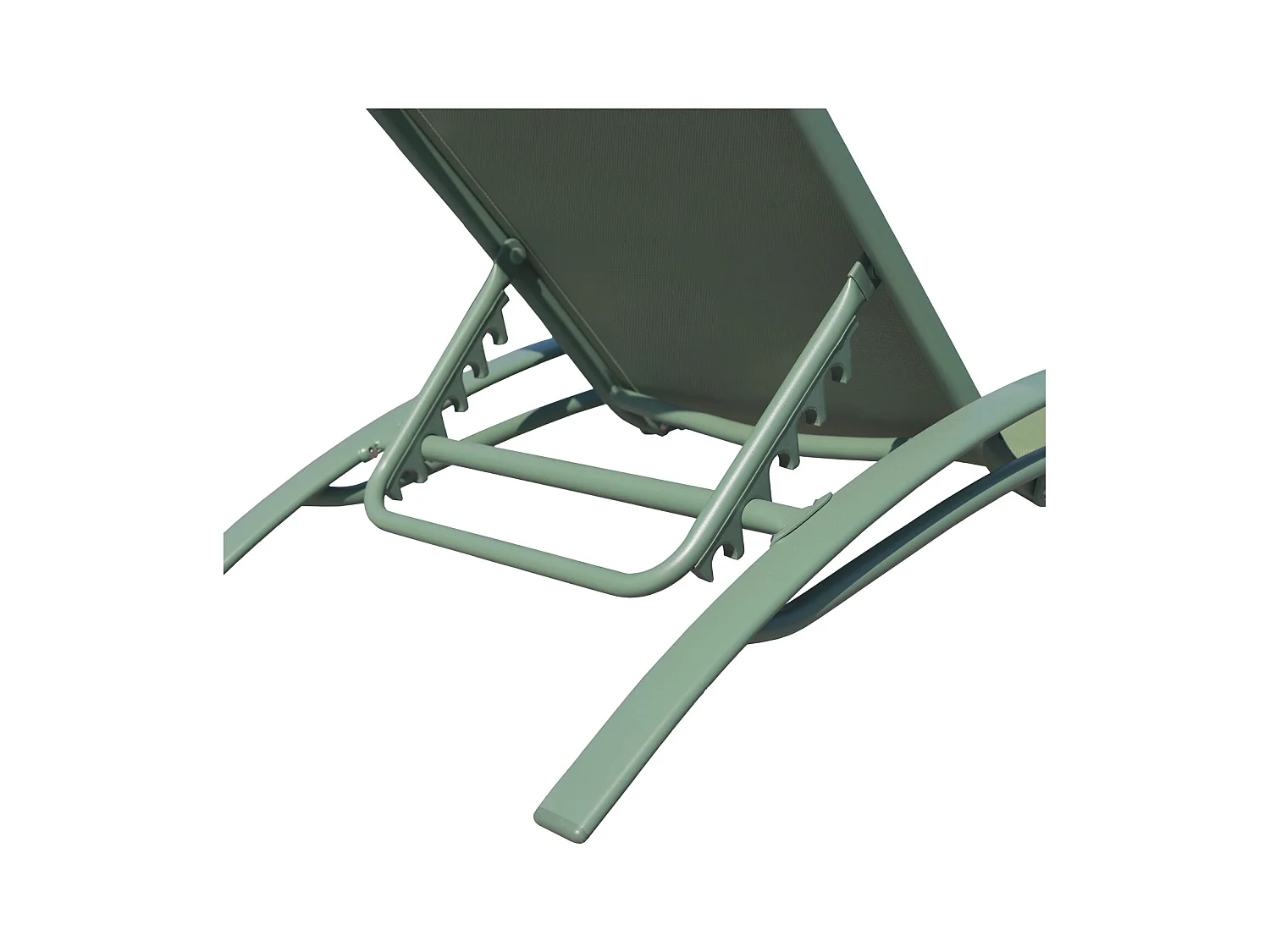 Set van 2 GALAPAGOS ligstoelen in saliegroen textilene - saliegroen aluminium