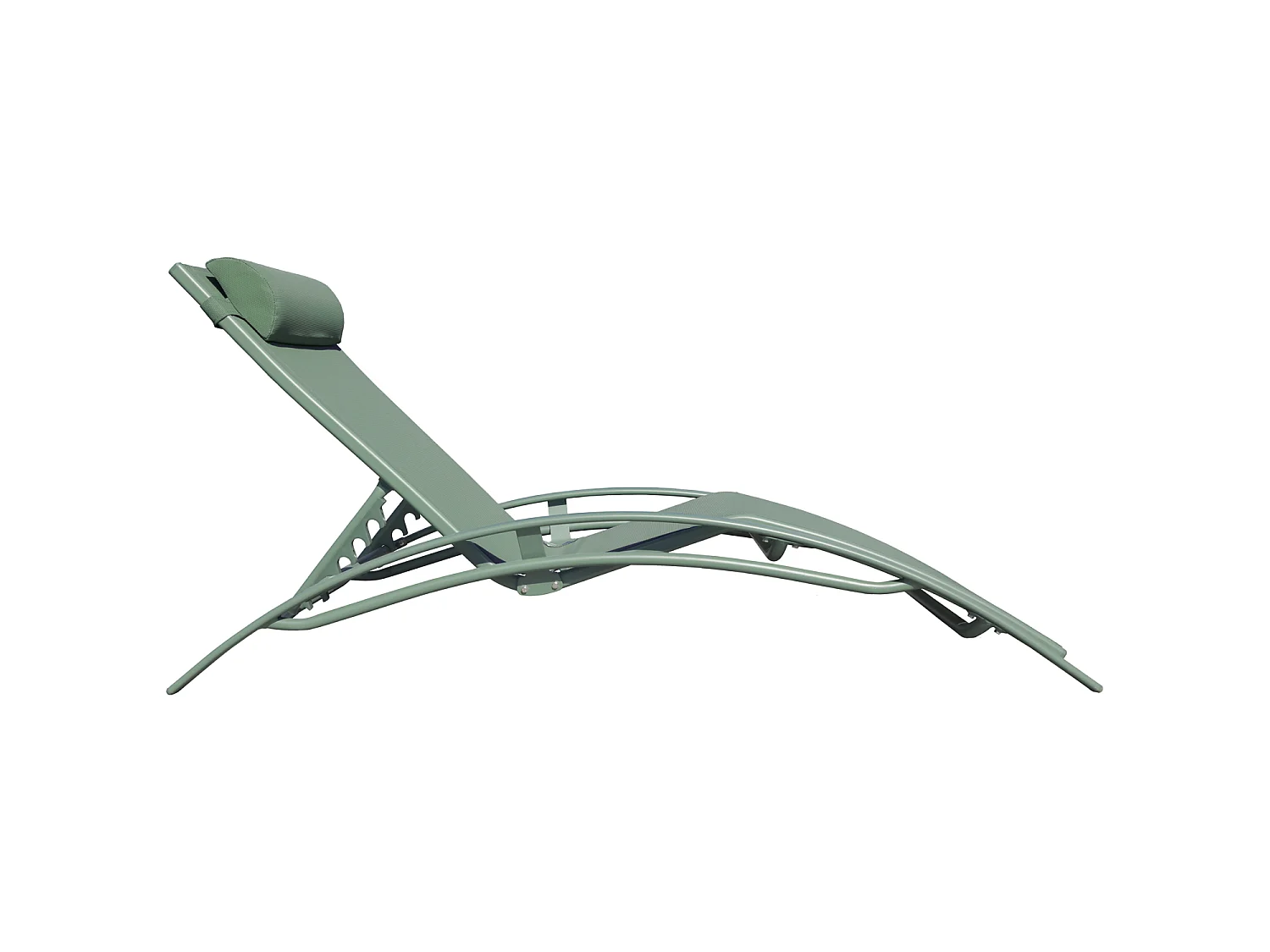 Set van 2 GALAPAGOS ligstoelen in saliegroen textilene - saliegroen aluminium