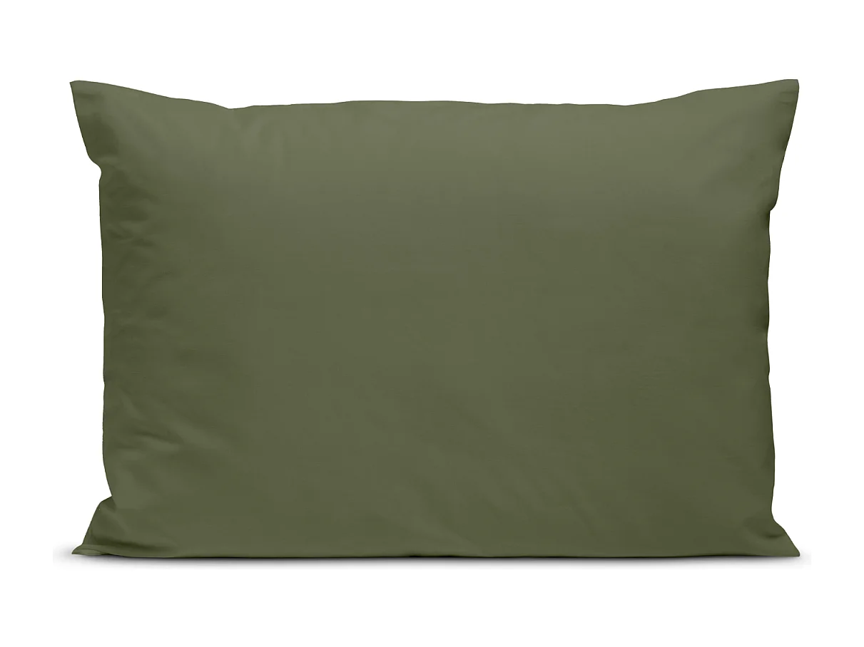 Taie d'oreiller 100% Percale de coton - Kaki - 50x75cm