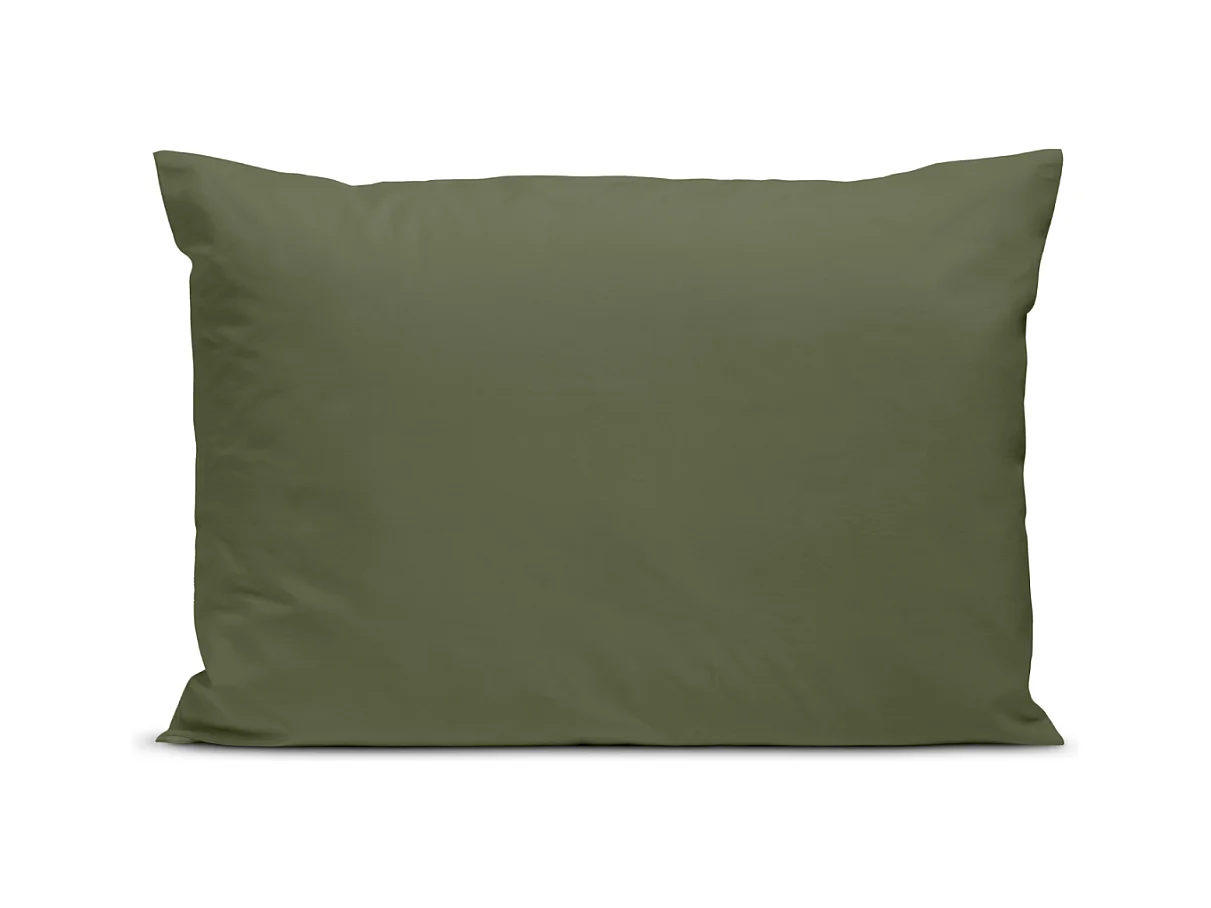 Taie d'oreiller 100% Percale de coton - Kaki - 50x75cm