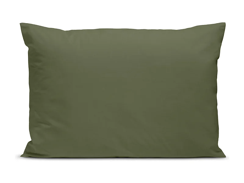 Taie d'oreiller 100% Percale de coton - Kaki - 50x75cm