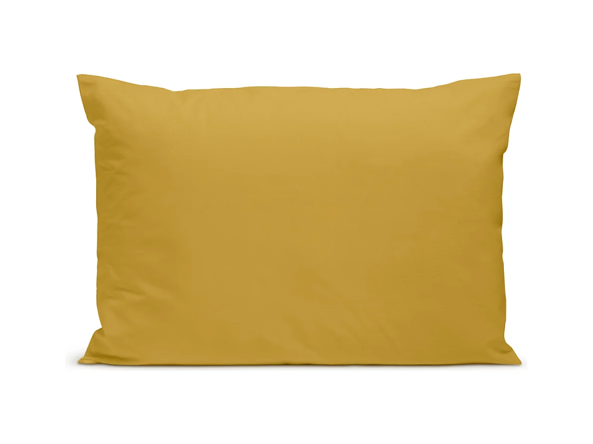 Taie d'oreiller 100% Percale de coton - Moutarde - 50x75cm