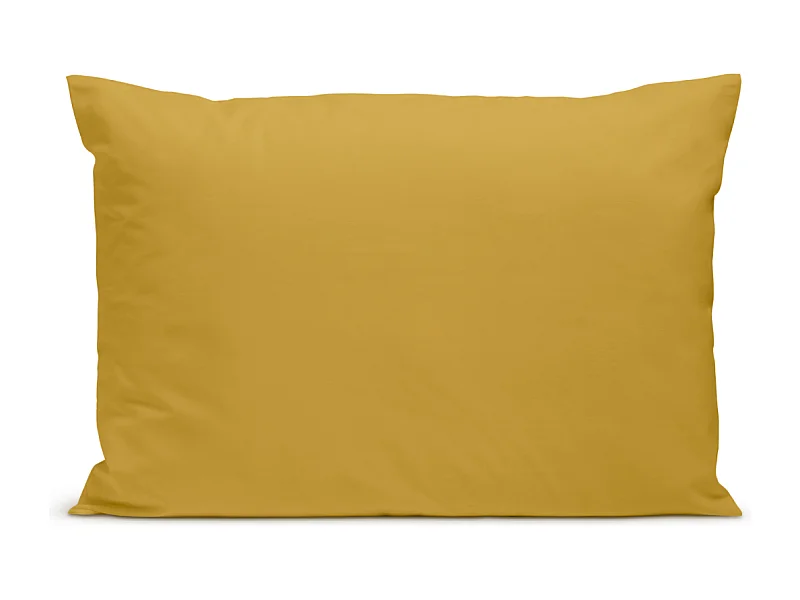 Taie d'oreiller 100% Percale de coton - Moutarde - 50x75cm
