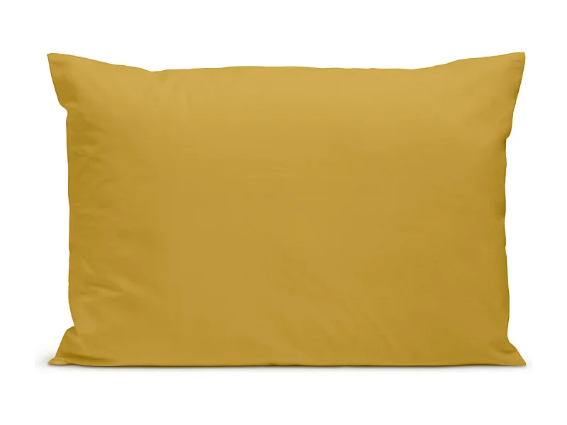 Taie d'oreiller 100% Percale de coton - Moutarde - 50x75cm
