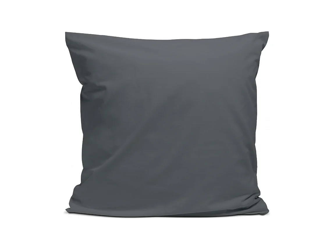 Taie d'oreiller 100% Percale de coton - Anthracite - 65x65cm