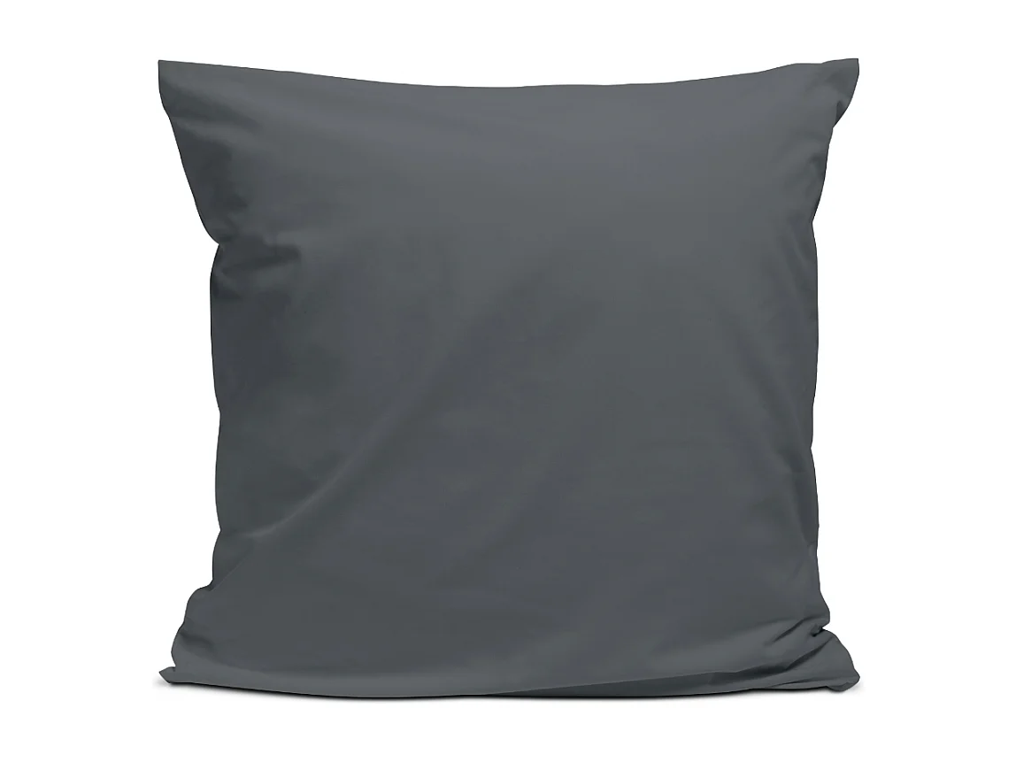 Taie d'oreiller 100% Percale de coton - Anthracite - 65x65cm