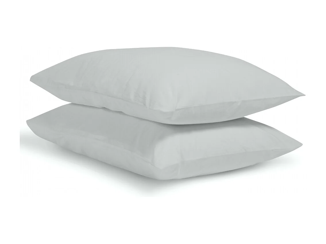 Taie d'oreiller 100% Percale de coton - Gris clair - 50x75cm