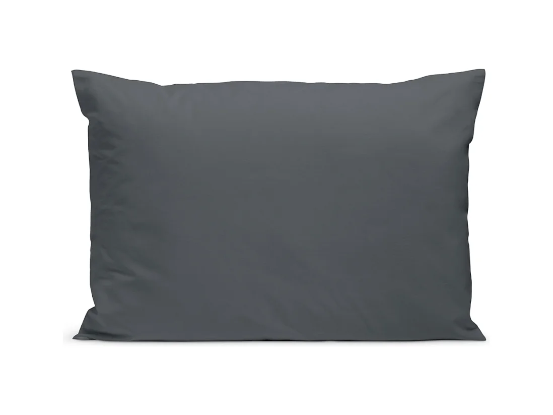 Taie d'oreiller 100% Percale de coton - Anthracite - 50x75cm