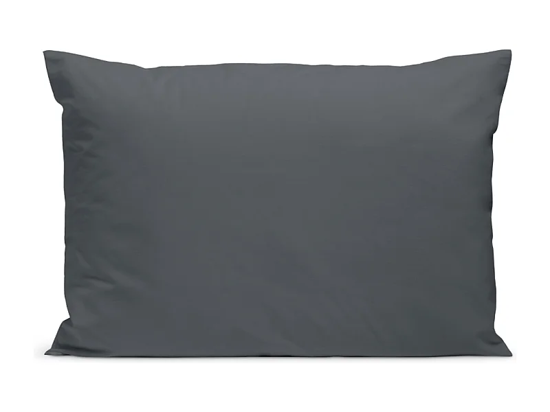 Taie d'oreiller 100% Percale de coton - Anthracite - 50x75cm