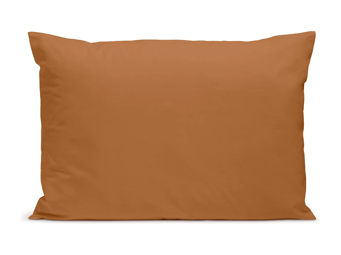 Taie d'oreiller 100% Percale de coton - Terracotta - 50x75cm
