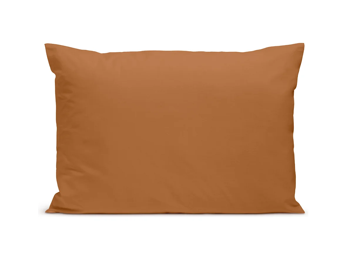Taie d'oreiller 100% Percale de coton - Terracotta - 50x75cm