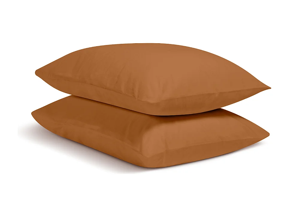 Taie d'oreiller 100% Percale de coton - Terracotta - 50x75cm
