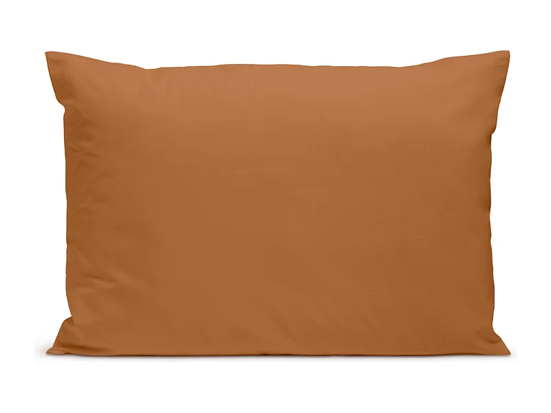 Taie d'oreiller 100% Percale de coton - Terracotta - 50x75cm