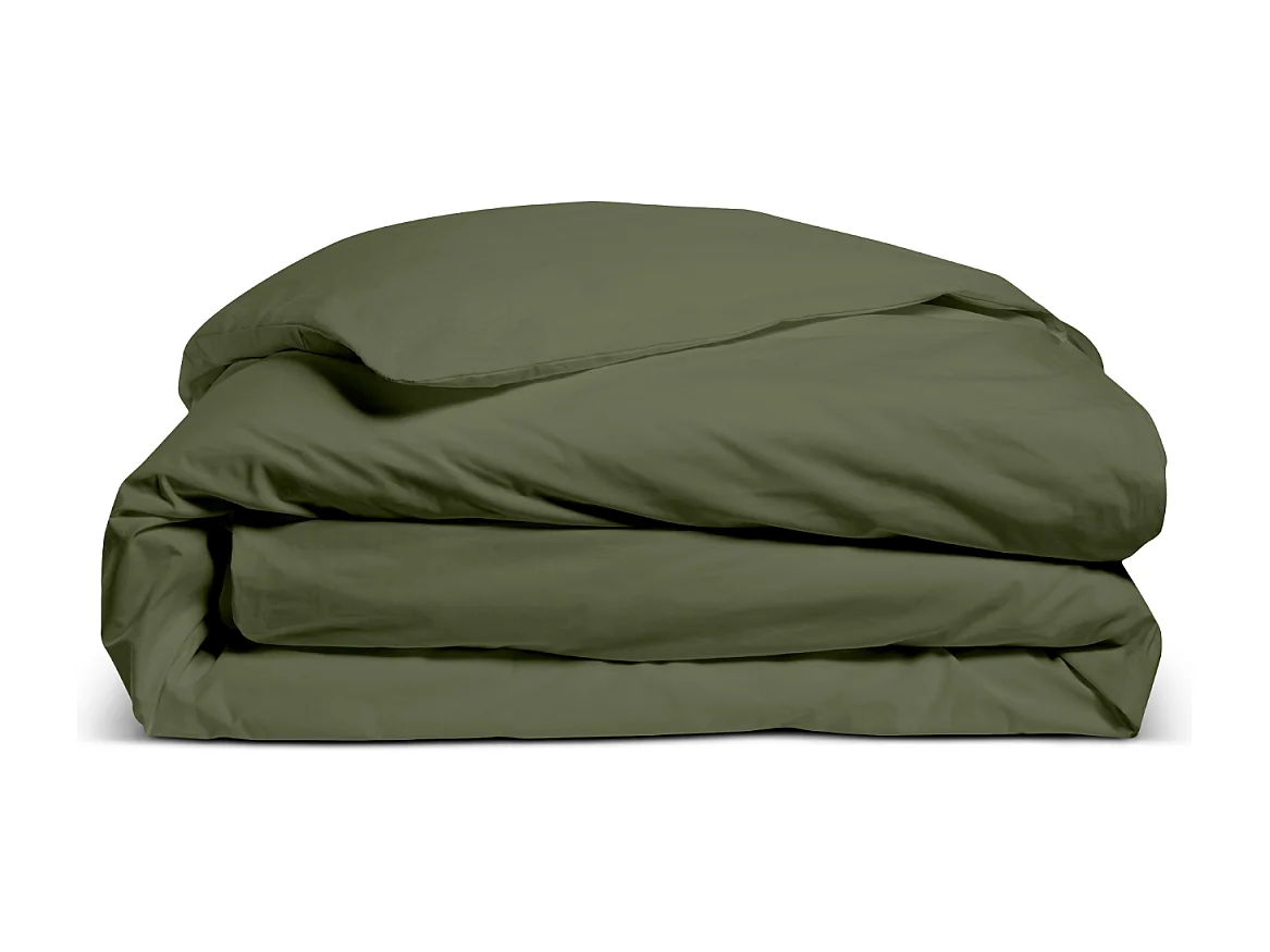 Housse de couette unie 100% Percale de coton - Kaki - 220x240cm