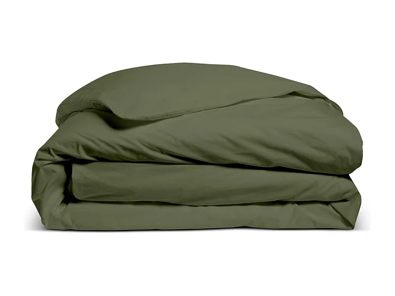 Housse de couette unie 100% Percale de coton - Kaki - 220x240cm