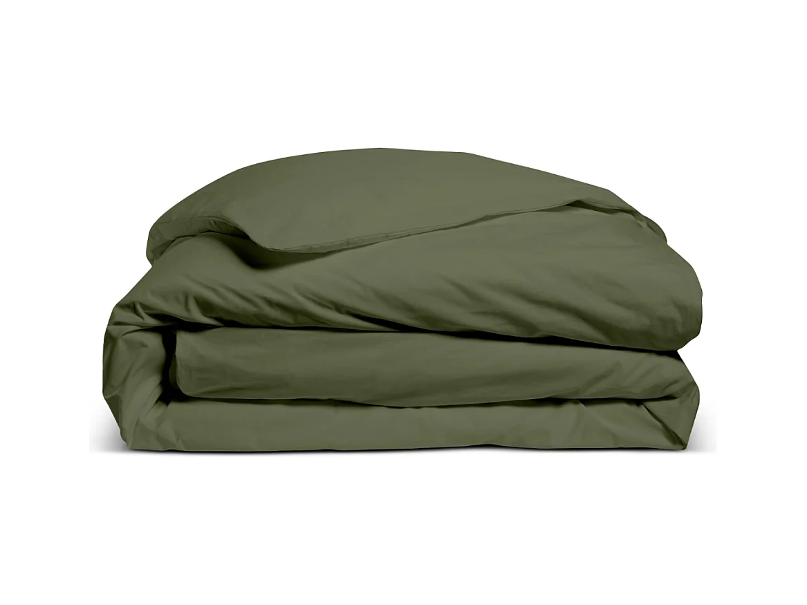 Housse de couette unie 100% Percale de coton - Kaki - 140x200cm