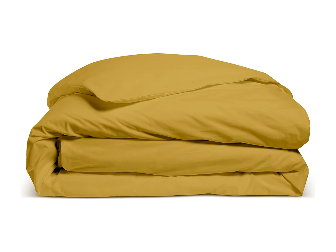 Housse de couette unie 100% Percale de coton - Moutarde - 140x200cm