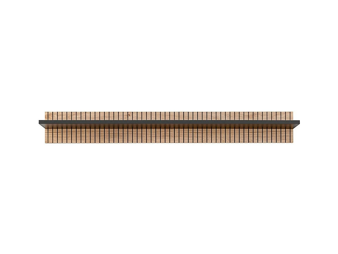 Wandplank NIELSEN - 160 cm eik en zwart - Hedendaags design