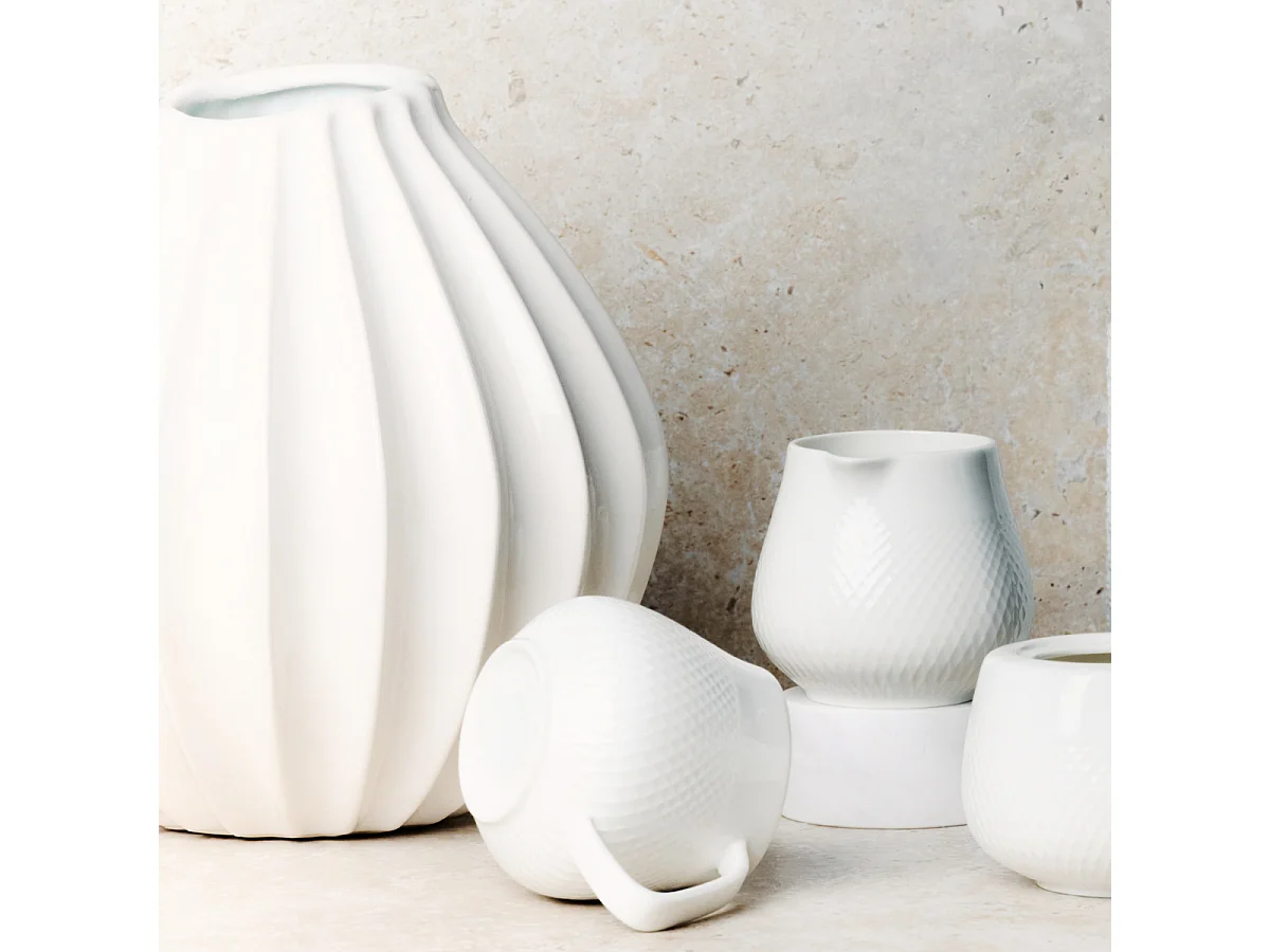 Sucrier et Pot à Lait Cécile - Blanc / 10 cm