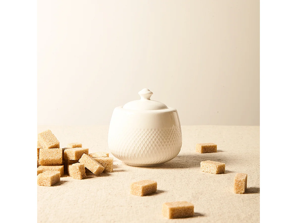 Sucrier et Pot à Lait Cécile - Blanc / 10 cm