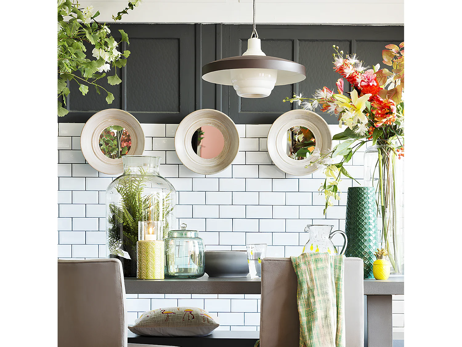 Porte-bougie Totem Moyen Format - Vert / 24 cm