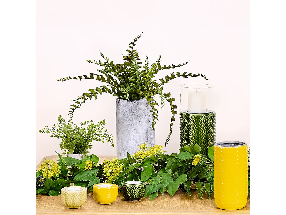 Porte-bougie Totem Moyen Format - Vert / 24 cm