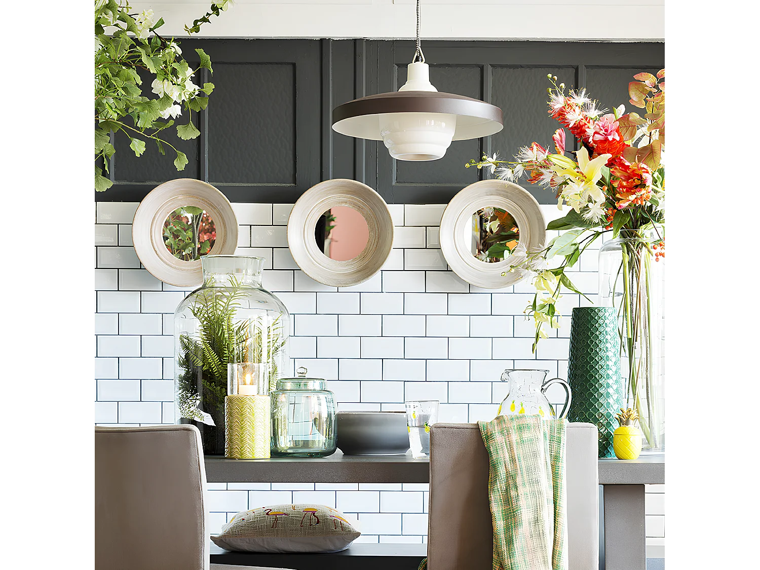 Porte-bougie Totem Moyen Format - Vert / 24 cm