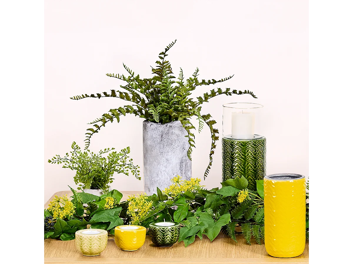 Porte-bougie Totem Moyen Format - Vert / 24 cm