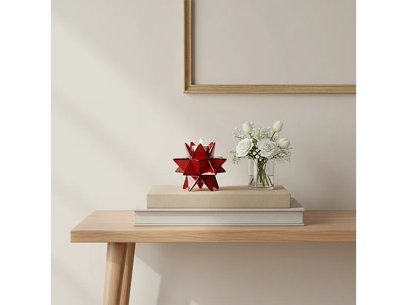 Porte-Bougie géométrique - Rouge