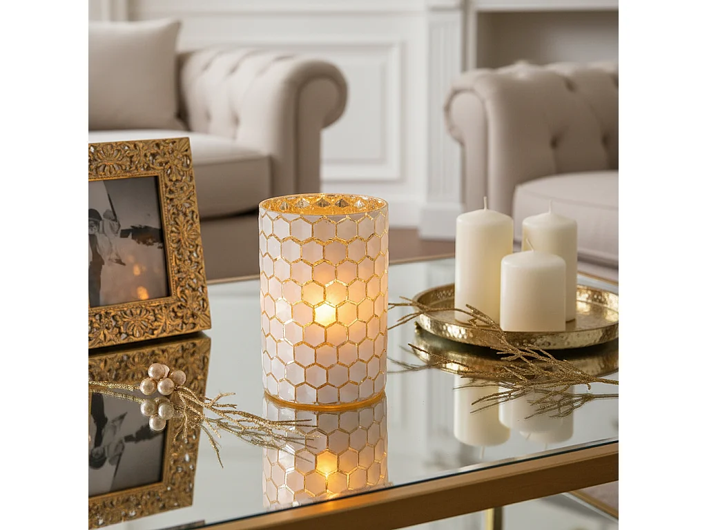 Photophore Maia Grand Format - Blanc / 20 cm