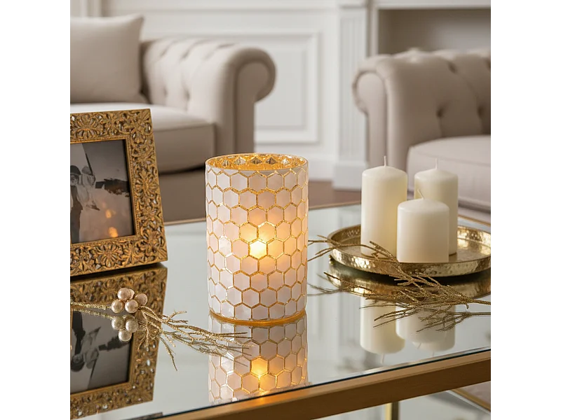 Photophore Maia Grand Format - Blanc / 20 cm