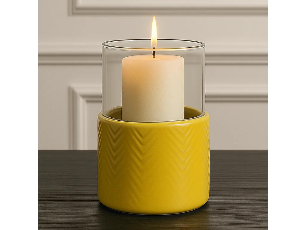 Porte-bougie Totem Petit Format - Jaune