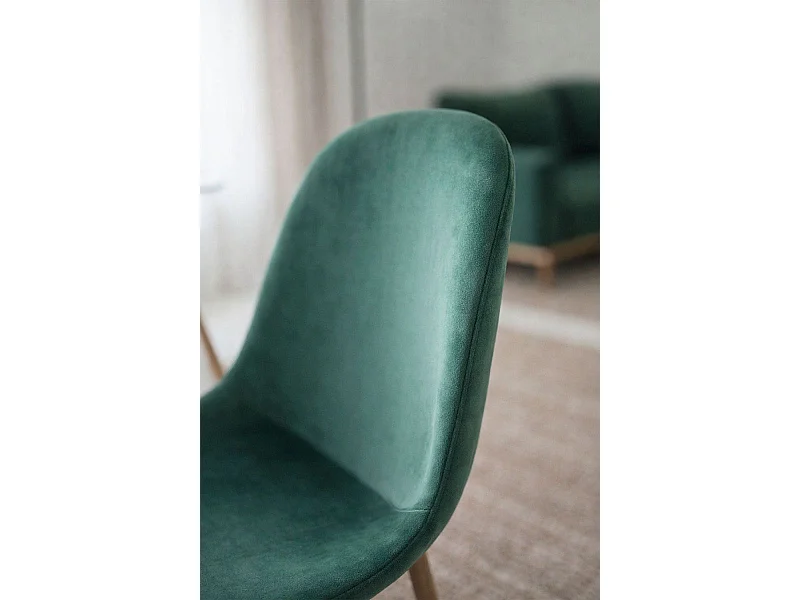 Packs Sillas Comedor - Pack 4 Sillas Teok Terciopelo - Verde oscuro