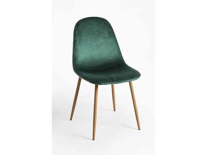 Packs Sillas Comedor - Pack 4 Sillas Teok Terciopelo - Verde oscuro