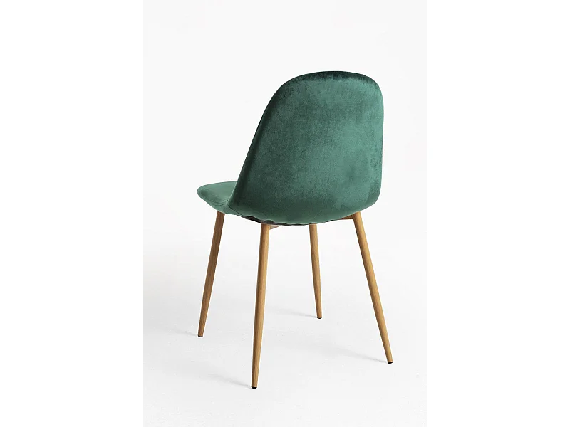 Packs Sillas Comedor - Pack 4 Sillas Teok Terciopelo - Verde oscuro